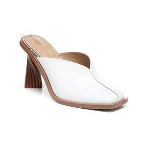 NWT SAM EDELMAN Womens White Everly Toe Slip On Leather Heeled Mules Shoes 8 M